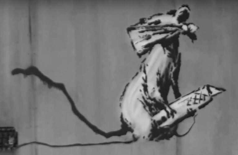 Read more about the article Two Suspects Detained Over Banksy Paris Rat Art Theft