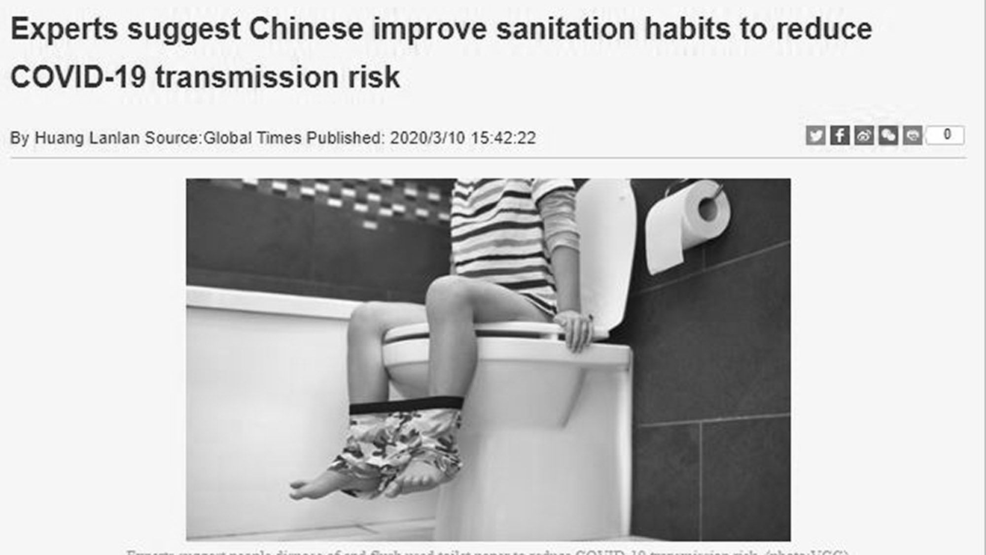 Read more about the article Chinese State Media Urges People To Flush Used Loo Roll