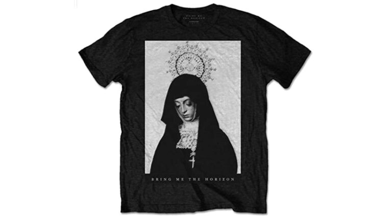 Read more about the article Unholy Use Of Virgin Mary On T-Shirts For Brit Band