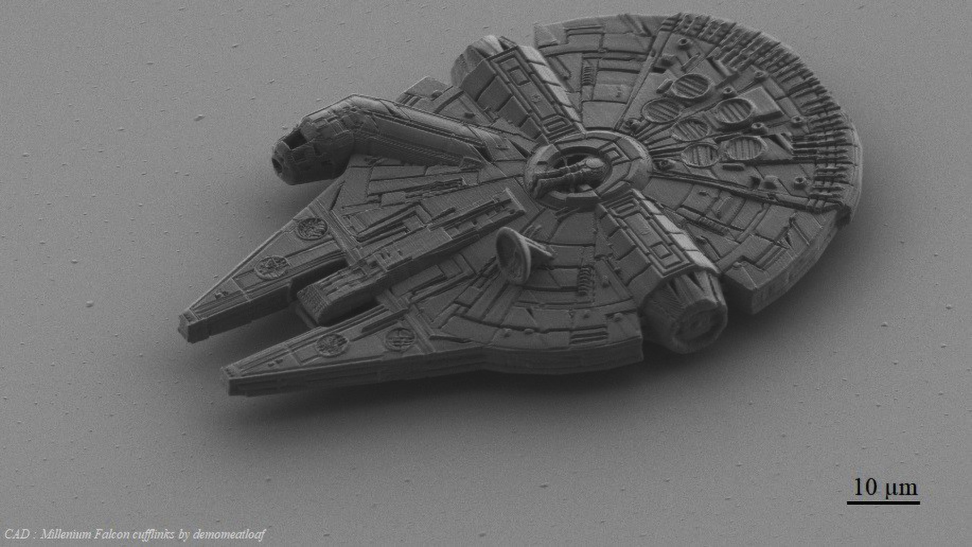 Read more about the article Tech Firm 3D Prints Worlds Smallest Millennium Falcon That Is Just 0.1 Millimetres