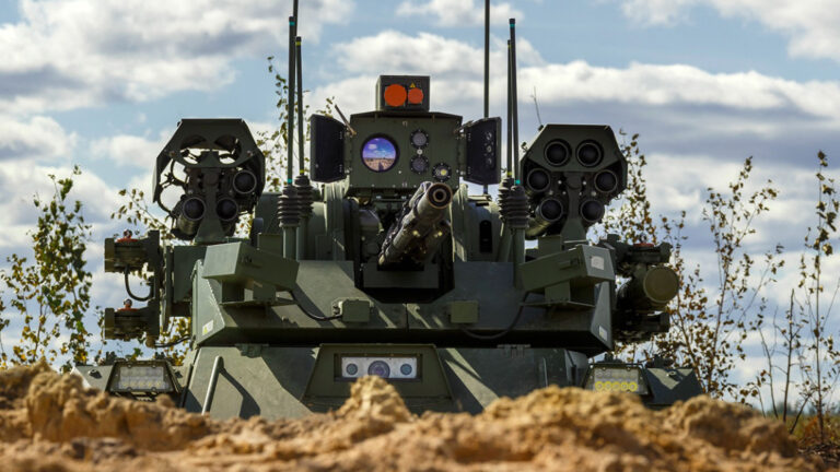 Read more about the article New Images Have Emerged Of Russias State Of The Art Robot Terminator Tank Being Tested During Military Exercise
