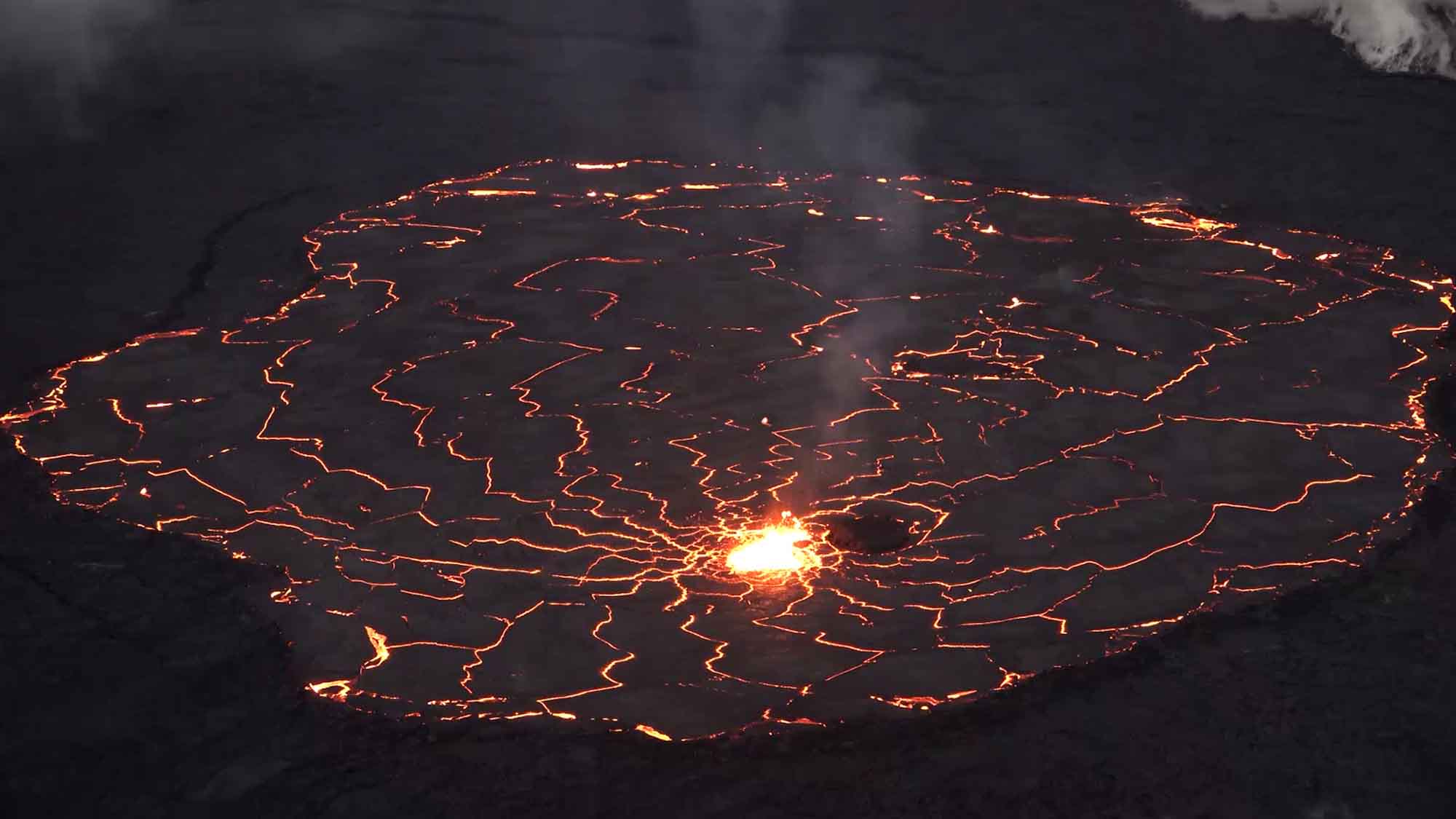 Volcano’s Otherworldly Red-Hot Lava Eruption