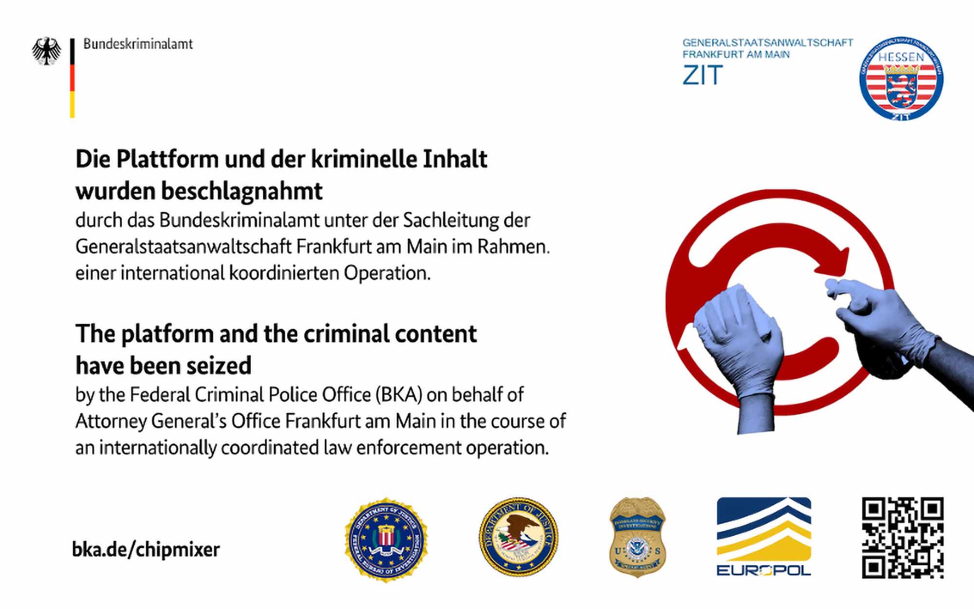 US And German Authorities Shut Down World’s Largest Darknet Money Laundering Platform And Seize EUR 44m In Crypto