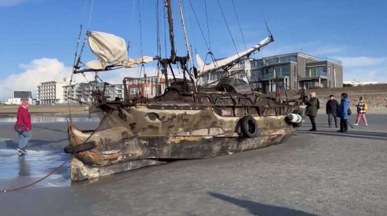 DIY Ship With No Anchor Becomes Tourist Attraction After It Washes Ashore On German Island
